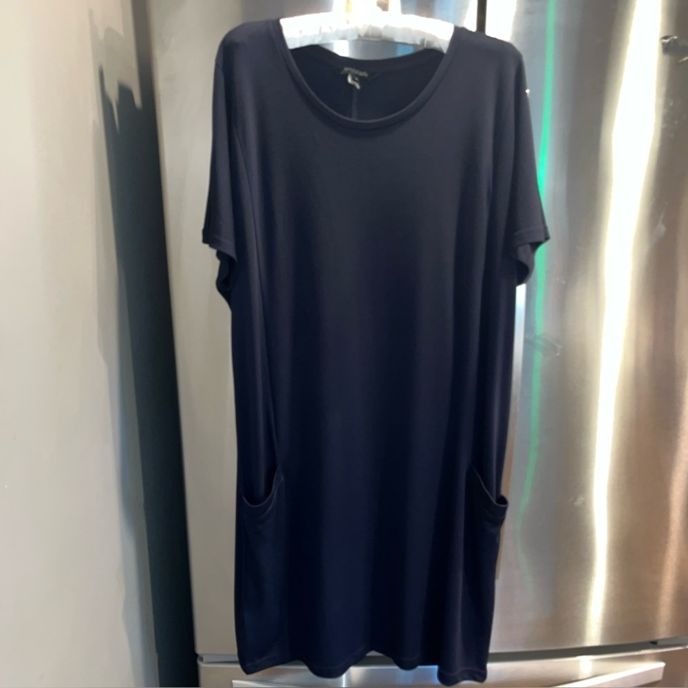 long tall sally Navy Blue Midi T-Shirt Dress with Pockets